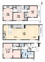 LDK広々22帖＾＾2Fリビング床暖房。バルコニー2ヵ所・納戸約10帖・リビング収納有＾＾