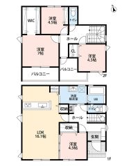 約16帖のLDKには約4.5帖の洋室が隣接＾＾普段は繋げて広々とした空間＾＾南向きバルコニー2カ所＾＾