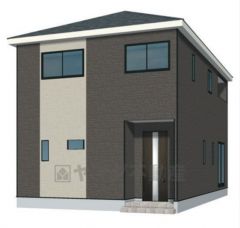 （3号棟）完成予想図 ブラウンとベージュを基調としたシンプルで飽きの来ない外観です。建物ごとに間取りや色味が異なりますので、ぜひ一度現地で見比べてください