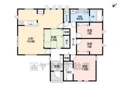 LDK広々約18.6帖。 生活導線の良い平屋建て＾＾