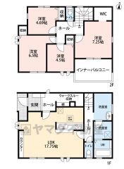 WIC・ウォークスルー収納・リビングカウンター付き・ワイドバルコニー。 リビング約18帖の空間です＾＾