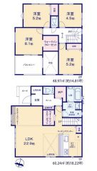 LDK広々約23帖。土間収納・スタディカウンター・WIC・吹抜・バルコニー・納戸。2階洋室4部屋＾＾