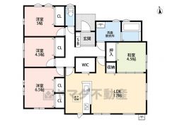 ファミリークローク・リビング収納あり＾＾ リビングと隣接する和室を一体利用すると約22帖の大空間です＾＾