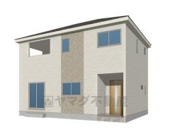 （1号棟）完成予想図。シンプルでいつまでも飽きのこないデザインが周囲の環境に調和し、どんなご家族にもフィットするデザインです。