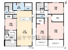 バルコニー2カ所＾＾パントリーやシューズクローク、WICなど収納多数をご用意しました＾＾キッチンには勝手口あります＾＾