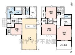 ウォークインクローゼット・ファミリークローク・シューズインクローク・パントリーなど収納が豊富です＾＾リビングと隣接する洋室を一体利用すると21帖の大空間です＾＾