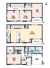 LDK広々18帖以上＾＾ スタディーカウンター・バルコニー2ヵ所・パントリー有。 ご家族とのコミュニケーションが増えるリビング階段＾＾