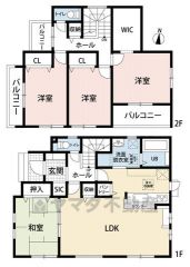 LDK広々20帖。 WIC・SIC・パントリー・和室・バルコニー・スタディーカウンター有。角地で風通し陽当たり良好＾＾