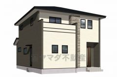 （1号棟）完成予想図。 流行に左右されないベーシックなカラーリングは、永住にふさわしい佇まいです＾＾