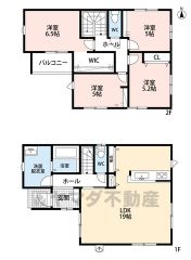2号棟。LDK広々19帖。 パントリー・南面バルコニー・WIC有。 2階洋室4部屋。全居室フローリング。収納豊富＾＾