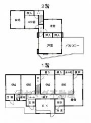 間取りは現況を表したものです。部屋数豊富なゆとりの一戸建て。1階・2階に居室をしっかり確保しており、ご家族それぞれの個室や書斎など多彩に活用できます。収納も豊富で、ファミリーにおすすめの間取りです。