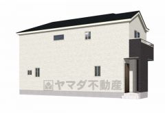 （4号棟）完成予想図 ホワイトを基調としたシンプルで飽きの来ない外観です。建物ごとに間取りや色味が異なりますので、ぜひ一度現地で見比べてください＾＾