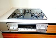 3口コンロなので、効率よくお料理が楽しめます。毎日のお料理も楽しくなりますね＾＾