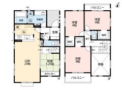 LDK広々23帖。マルチスキップ・リビング収納・WIC3ヵ所・2面バルコニー有＾＾