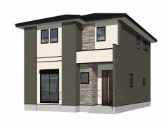 完成予想図。 流行に左右されないベーシックなカラーリングは、永住にふさわしい佇まいです＾＾インナーバルコニーがアクセントとなったハイセンスな外観です。