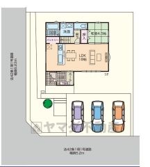 前面道路は南側公道約5.2ｍ、西側約6.23ｍ。幅広いため余裕を持って駐車、お車の離合ができます＾＾