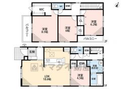 LDK広々18帖。全居室南東向き。 パントリー・2面バルコニー・WIC有＾＾ 全居室フローリングでお掃除ラクラク。