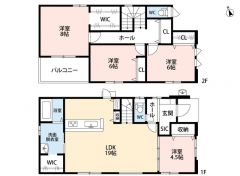 LDK広々19帖。パントリー・南面バルコニー・WIC・FCL・SIC有。リビング階段＾＾