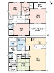 LDK広々18帖。FCL・テレワークルーム・ストレージルーム・インナーバルコニー・パントリー有＾＾