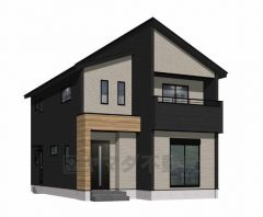 （2号棟）完成予想図。ブラックを基調としたシンプルで飽きの来ない外観です。自分だけのお気に入りの空間を是非ご体感下さい。