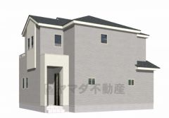 （2号棟）完成予想図。 グレーを基調とした流行に左右されないベーシックなカラーリングは、永住にふさわしい佇まいです。