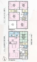 LDK広々16帖。SIC・インナーバルコニー有。心安らぐ和室付き。全居室2面採光＾＾