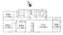 生活導線の良い平屋＾＾LDK広々18帖。ファミリークローク・スタディカウンター・WIC2ヵ所・和室有＾＾