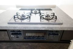 3口コンロなので、効率よくお料理が楽しめます。毎日のお料理も楽しくなりますね＾＾