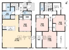 LDK広々約20.5帖＾＾ 3面採光＾＾パントリー・WIC・バルコニー・ファミリークローク有り。全居室フローリングでお掃除ラクラク＾＾