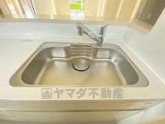 広々とした凸型シンクに洗剤ポケットを標準装備。大きなお鍋など洗いやすいです。