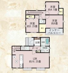 LDK広々16帖以上。ご家族のコミュニケーションが増えるリビング階段＾＾インナーバルコニー・WIC有＾＾