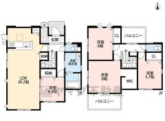 LDK広々約20帖。 パントリー・2面バルコニー・WIC・SIC有＾＾