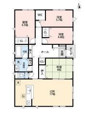 オール電化の4LDK平屋です＾＾LDKには約6帖の和室が隣接しており、普段は繋げて広々と使えますね＾＾