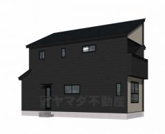 （1号棟）完成予想図。10年間の瑕疵保証が付いた安心の新築戸建。最新の設備で気持ちの良い新生活を送りませんか。