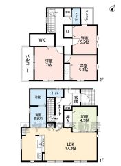 ウォークインクローゼット・パントリー・各階廊下収納あり＾＾ 2面バルコニーで日当り風通し良好です＾＾