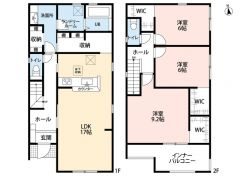 LDK広々17帖。キッチン横収納・WIC3ヵ所・インナーバルコニー・洗面室収納有＾＾南向き＾＾