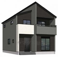 （2号棟）完成予想図。グレーを基調としたシンプルで飽きの来ない外観です。 設備仕様も充実した新築戸建です。 快適でゆとりのある生活空間で新生活を始めましょう^^