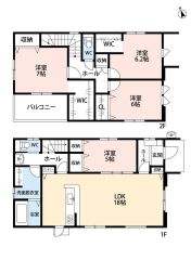LDK広々18帖。パントリー・南面バルコニー・WIC2カ所有＾＾全居室フローリングでお掃除ラクラク＾＾