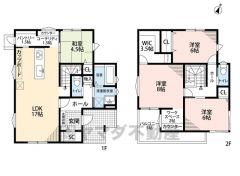 パントリーとユーティリティーが回遊できる、家事動線の良い間取りです＾＾約8帖の主寝室にはWICとワークスペースがありますよ＾＾