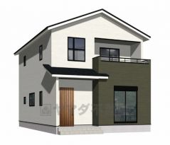 （2号棟）完成予想図。シンプルでいつまでも飽きのこないデザインが周囲の環境に調和し、どんなご家族にもフィットするデザインです。