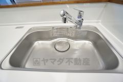 広々とした凸型シンクに洗剤ポケットを標準装備。大きなお鍋など洗いやすいです。