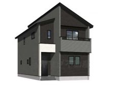 （2号棟）完成予想図。グレーを基調としたシンプルで飽きの来ない外観です。流行に左右されないベーシックなカラーリングは、永住にふさわしい佇まいです。