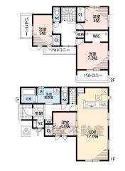 SIC・WIC・パントリーなど収納が豊富です＾＾ リビングと隣接する洋室を一体利用すると22帖の空間です。