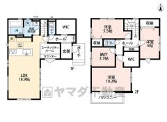 リビングは広々約19帖の大空間です。 ウォークインクローゼット・納戸・スタディーカウンター付きユーティリティー完備＾＾