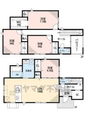 LDK広々約18帖。 全居室収納・バルコニー・廊下収納・SIC・WIC有＾＾