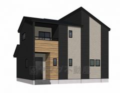 完成予想図。 流行に左右されないベーシックなカラーリングは、永住にふさわしい佇まいです＾＾インナーバルコニーがアクセントとなったハイセンスな外観です。