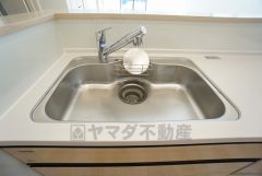 広々とした凸型シンクに洗剤ポケットを標準装備。大きなお鍋など洗いやすいです。洗剤や石鹸、スポンジもすっきりできる収納付き。