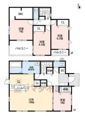 LDKと隣接する洋室合わせて23帖。 パントリー・WIC・SIC・2面バルコニー有＾＾ 全室南向きで日当たり良好＾＾