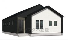 完成予想図写真。ブラック・ホワイトを基調としたシンプルで飽きの来ない外観です。 設備仕様も充実した新築戸建です。 快適でゆとりのある生活空間で新生活を始めましょう^^