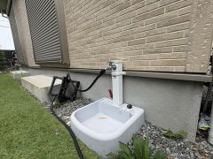 お庭には水道も完備してあるので、小さなお子様用のプールなど、大活躍すること間違いなし。ペットを飼われているご家族様にもオススメです＾＾